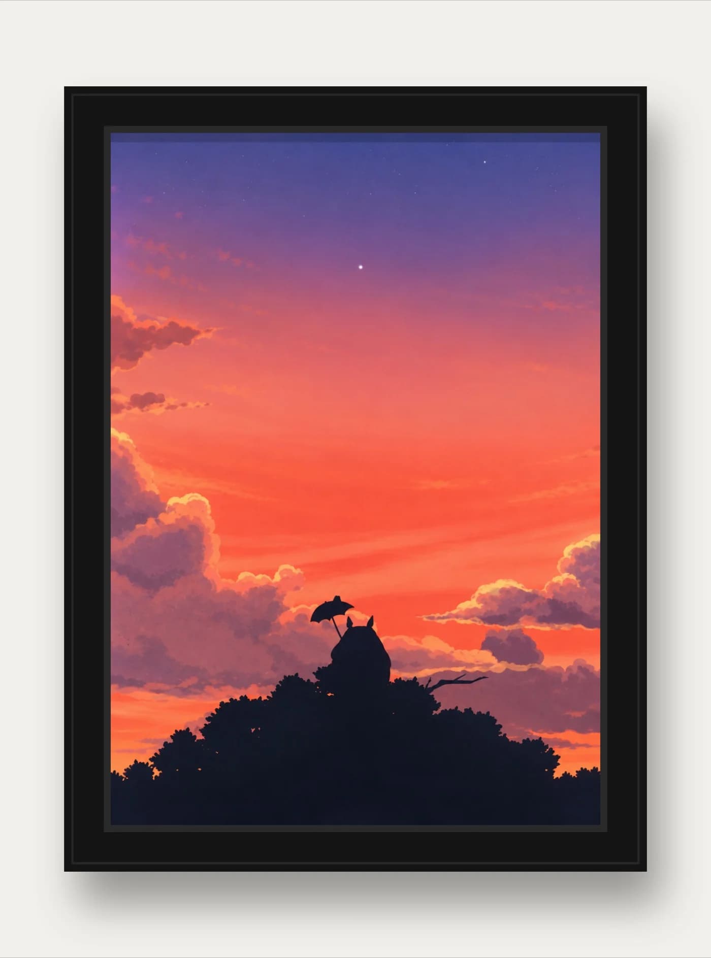 Quadro decorativo My Neighbor Totoro - Pôr do Sol