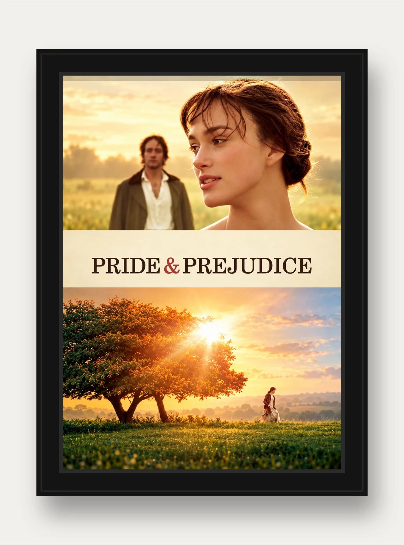 Quadro decorativo Pride & Prejudice Dourado