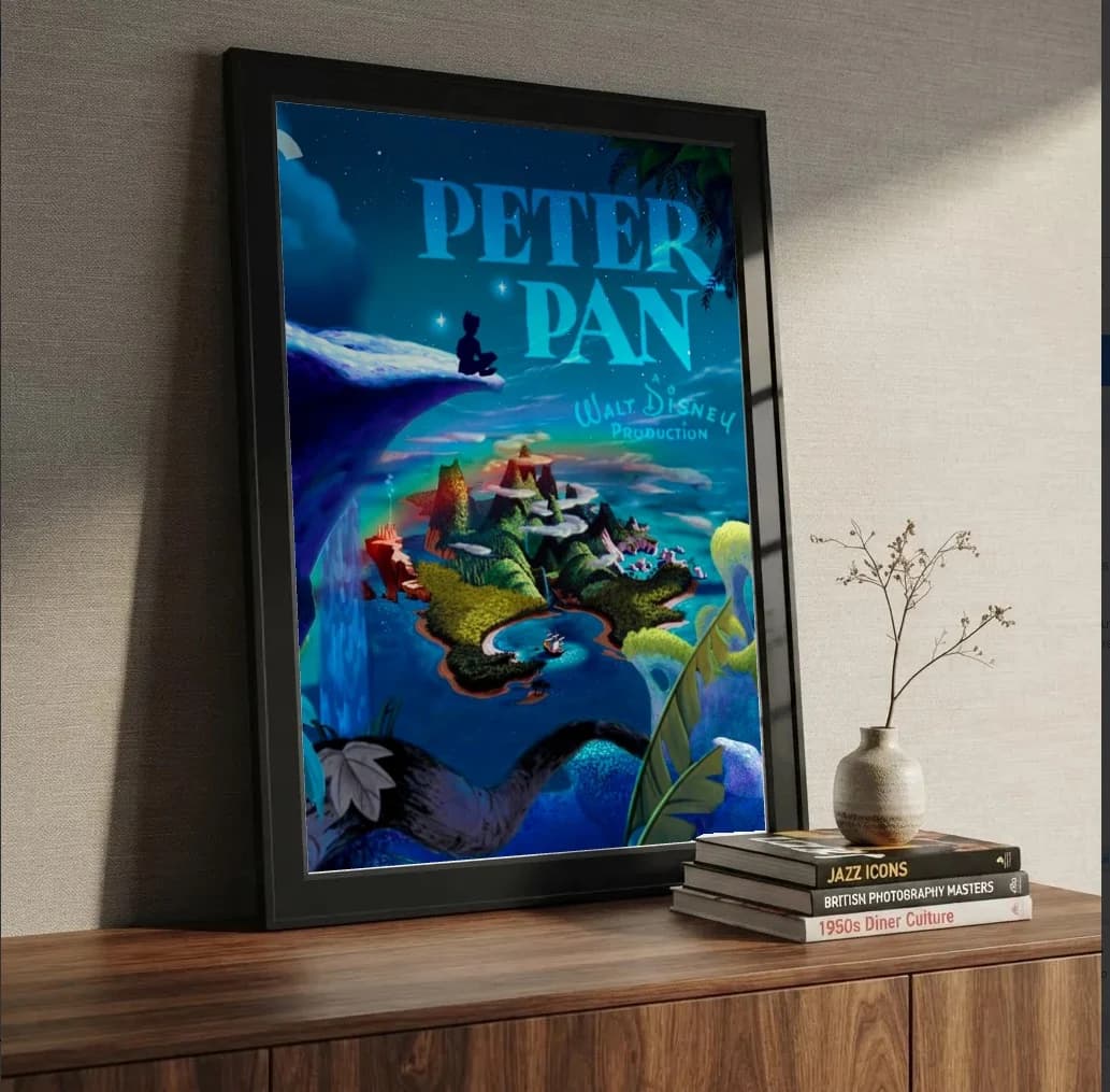 Quadro decorativo Peter Pan na estante