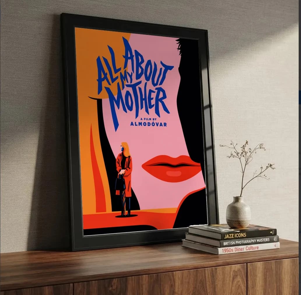 Quadro decorativo All About My Mother na estante