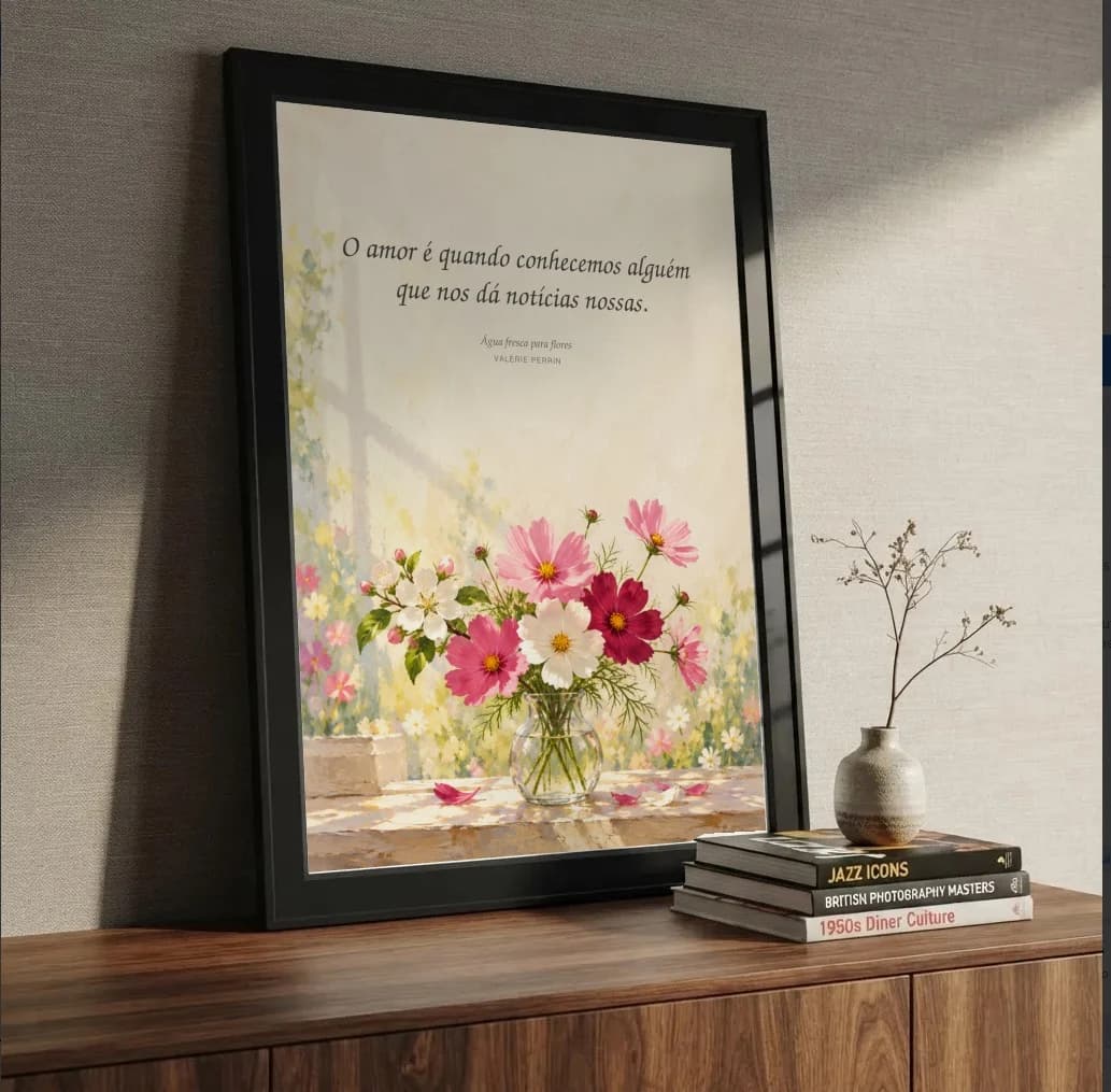 Quadro decorativo O Amor na estante