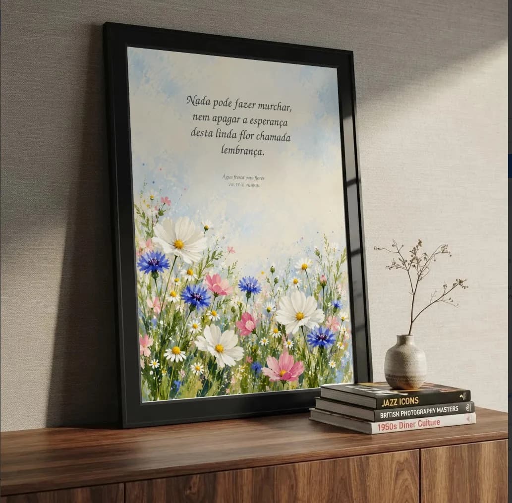 Quadro decorativo Lembranca na estante