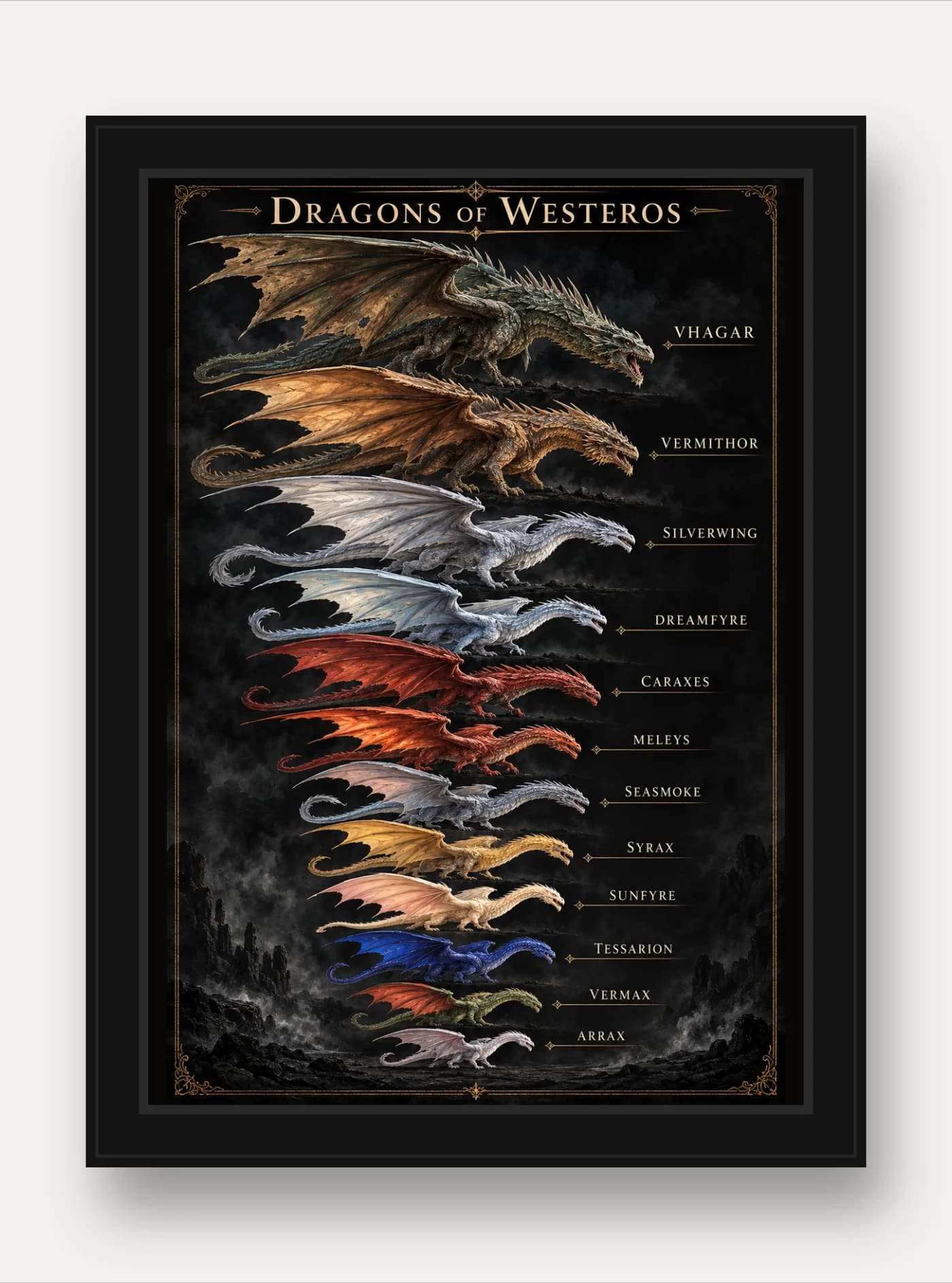 Quadro decorativo House of the Dragon - Dragões de Westeros